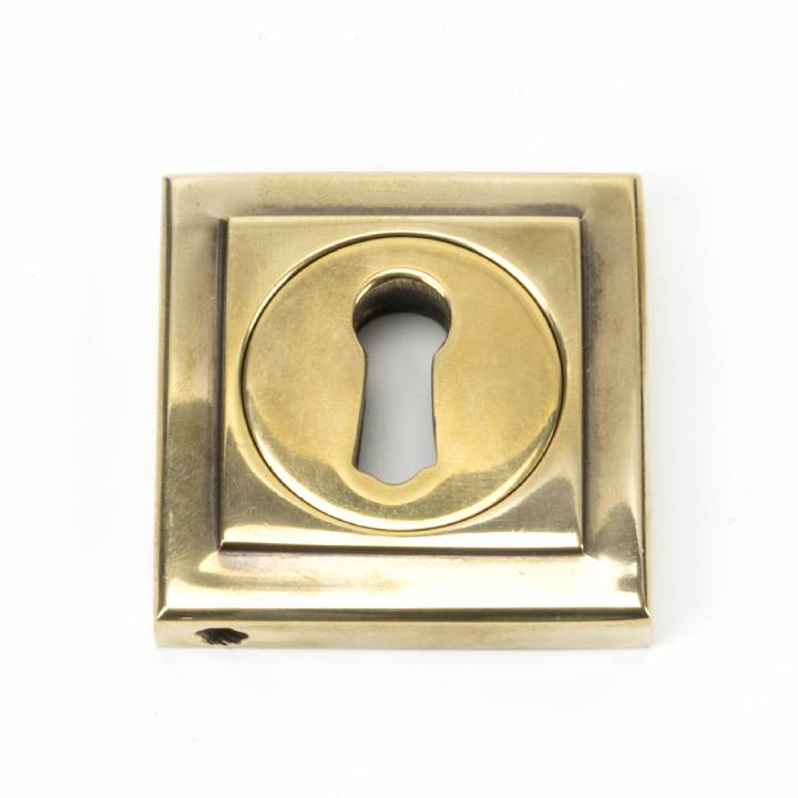 Aged Brass Round Escutcheon (Square)