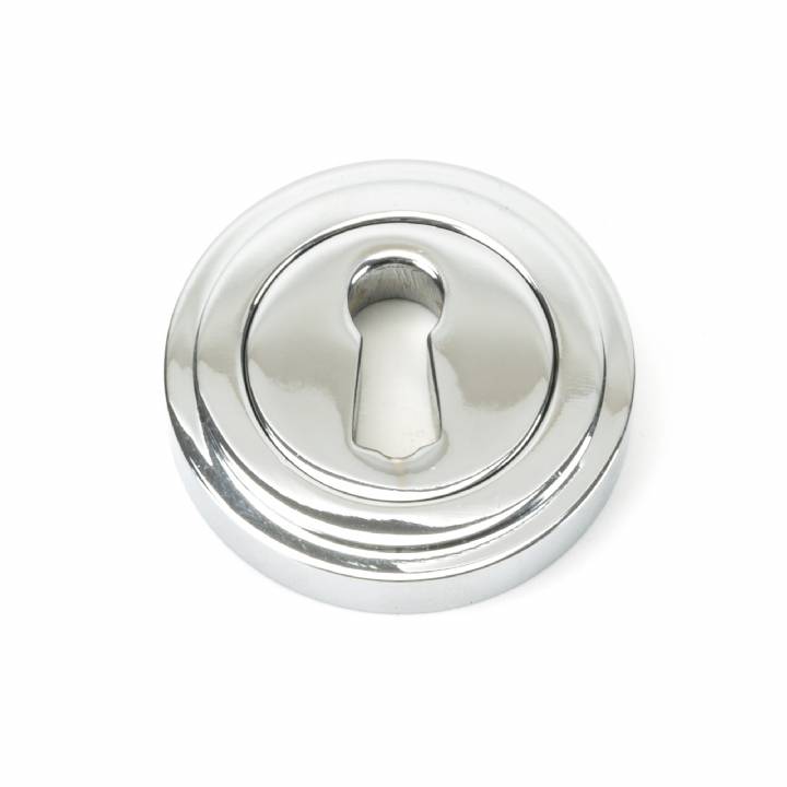 Polished Chrome Round Escutcheon (Art Deco)