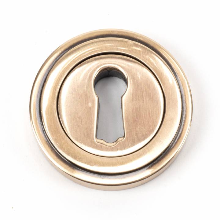 Polished Bronze Round Escutcheon (Art Deco)