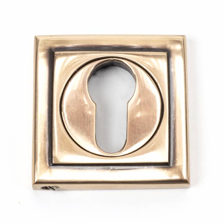 Polished Bronze Round Euro Escutcheon (Square)