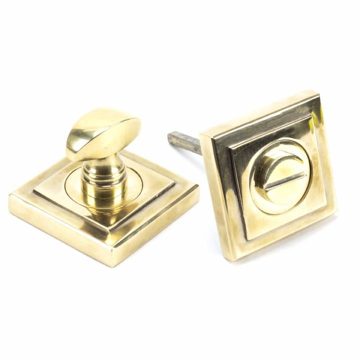 Aged Brass Round Thumbturn Set (Square)