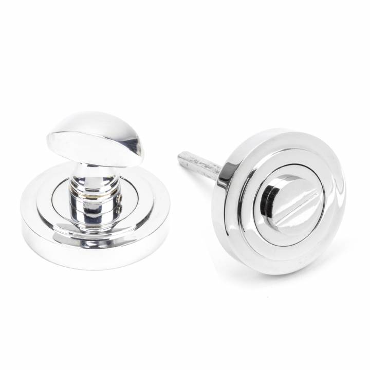 Polished Chrome Round Thumbturn Set (Art Deco)