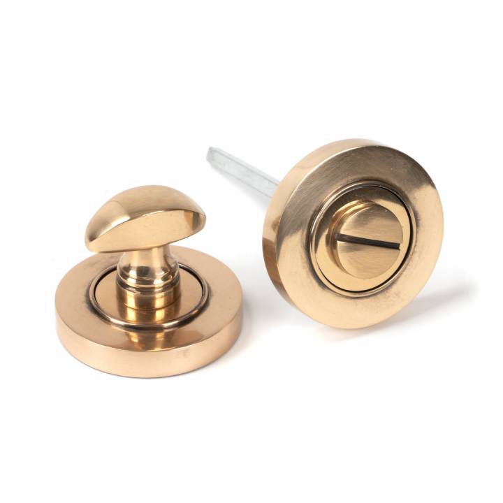 Polished Bronze Round Thumbturn Set (Plain)