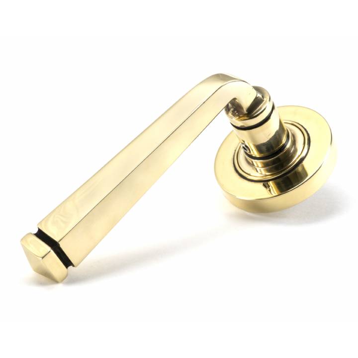 Aged Brass Avon Round Lever on Rose Set (Plain) - Unsprung