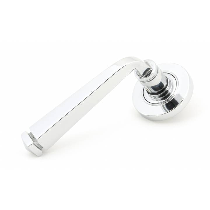 Polished Chrome Avon Round Lever on Rose Set (Plain) - Unsprung