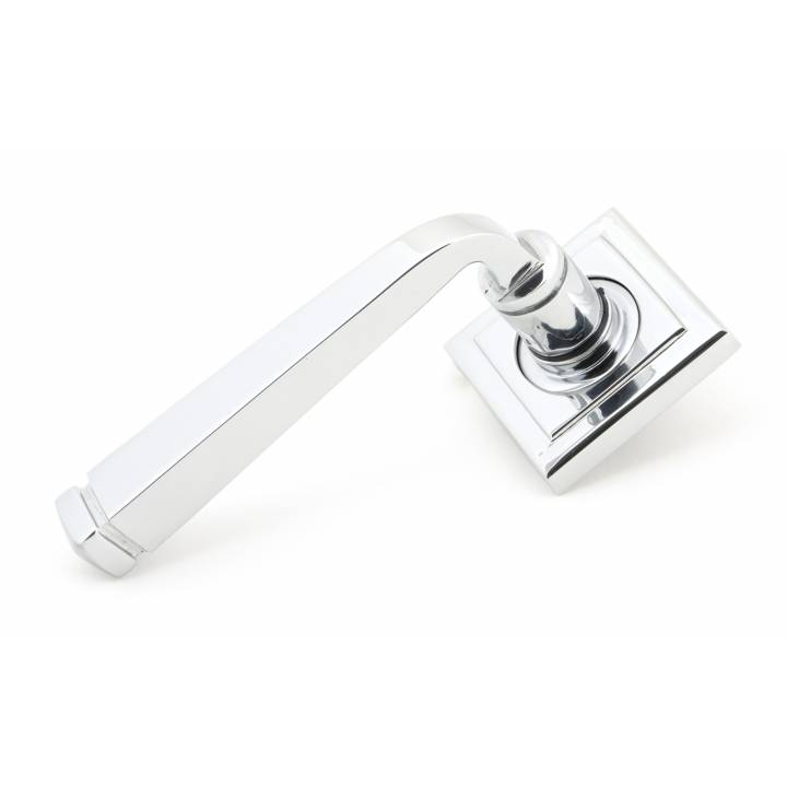 Polished Chrome Avon Round Lever on Rose Set (Square) - Unsprung