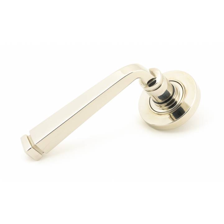 Polished Nickel Avon Round Lever on Rose Set (Plain) - Unsprung