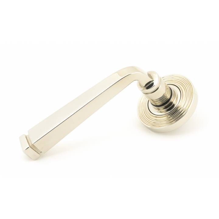 Polished Nickel Avon Round Lever on Rose Set (Beehive) - Unsprung