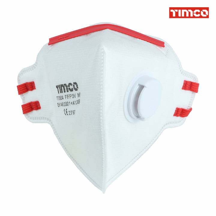 TIMCO FFP3 FOLD FLAT MASKS VALVED 10 PACK