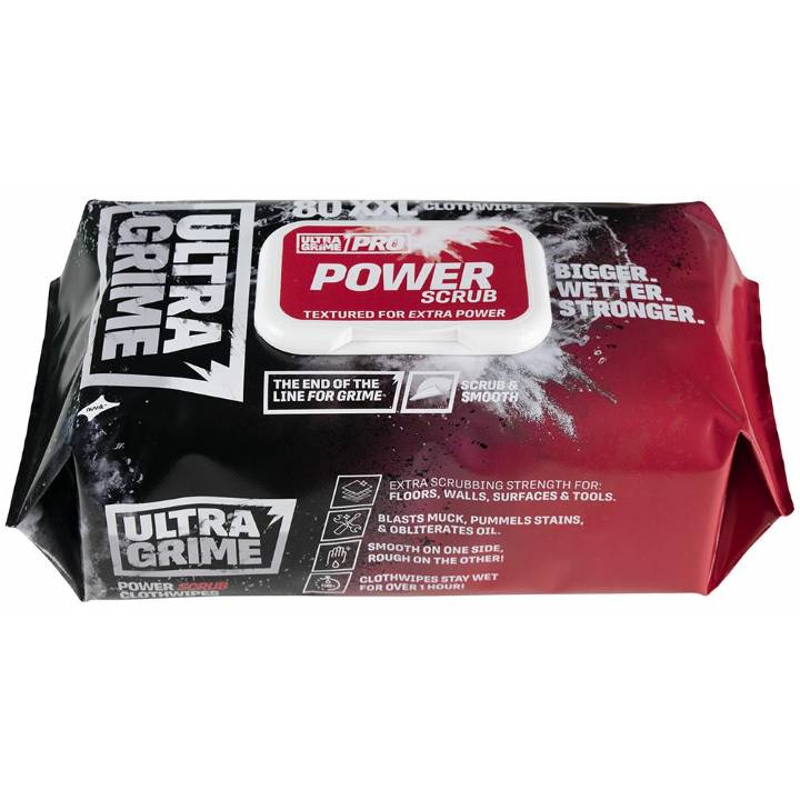 ULTRA GRIME PRO POWER SCRUB WIPES PK 80