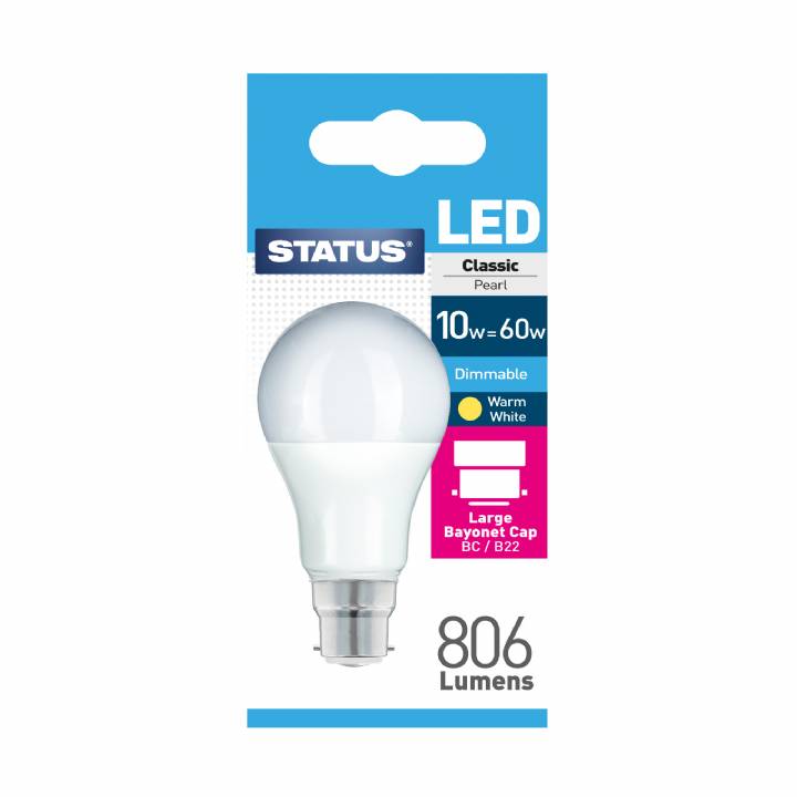 STATUS LED 10W/60W BC DIMMABLE BULB