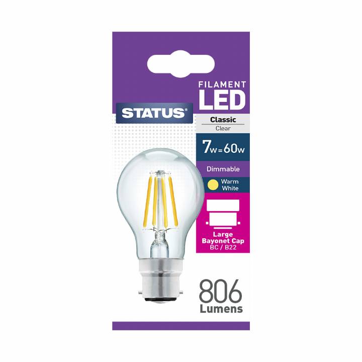 STATUS LED 7W BC DIMMABLE LED FILAMENT
