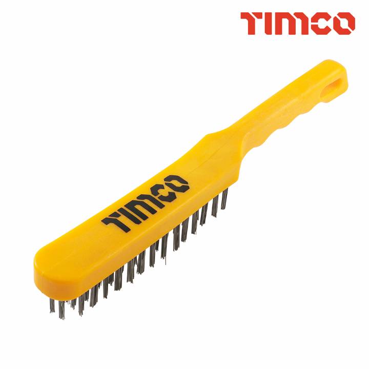 TIMCO PLASTIC HANDLE WIRE BRUSH 4 ROW