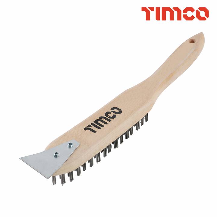 TIMCO WIRE BRUSH 4 ROW WITH SCRAPER