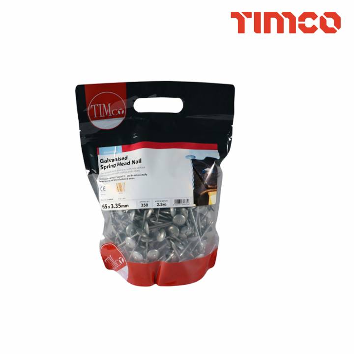 TIMCO Spring Head Nails - Galvanised 65X3.35