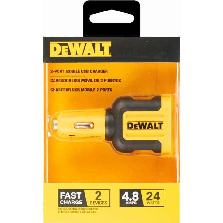 DEWALT 2-PORT 4.8AMP CAR CHARGER