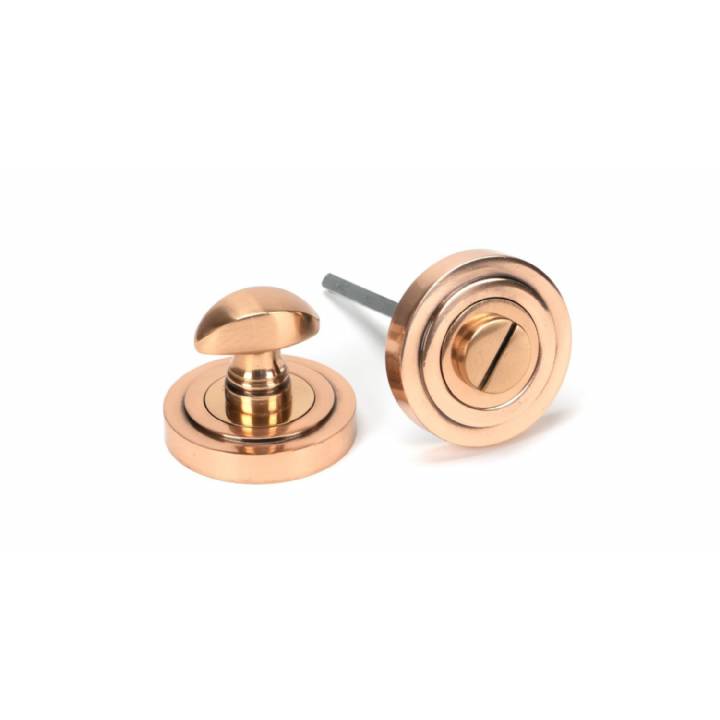 Polished Bronze Round Thumbturn Set (Art Deco)