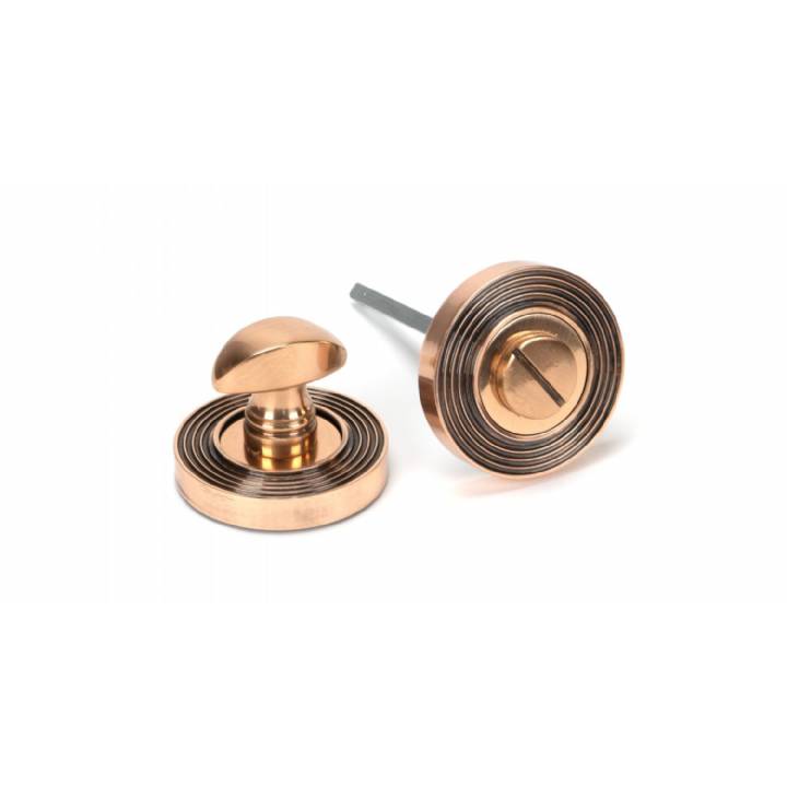 Polished Bronze Round Thumbturn Set (Beehive)