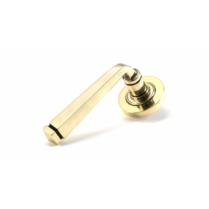 Aged Brass Avon Round Lever on Rose Set (Plain)