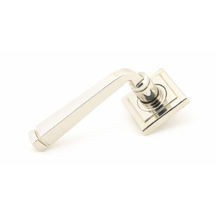 Polished Nickel Avon Round Lever on Rose Set (Square)