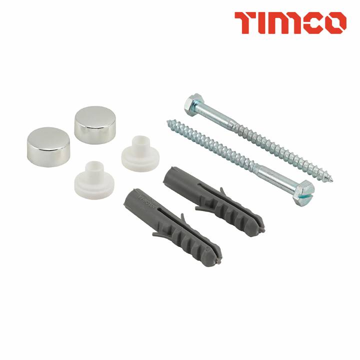 TIMCO Pan / Bidet Fixing Screw Kit - Chrome