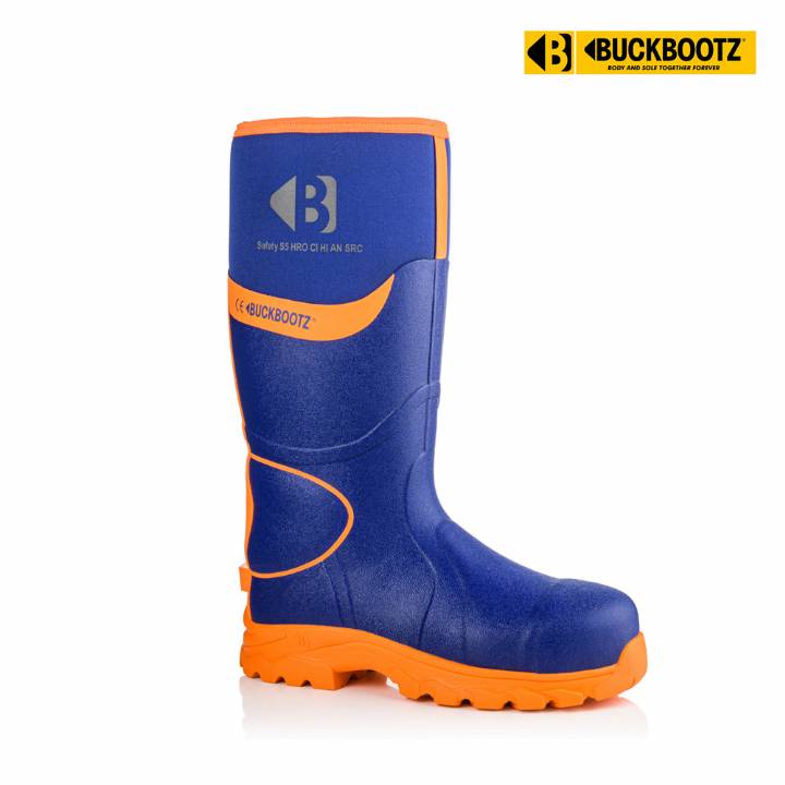 BUCKLER SAFETY WELLINGTON BOOT BLUE/ORANGE