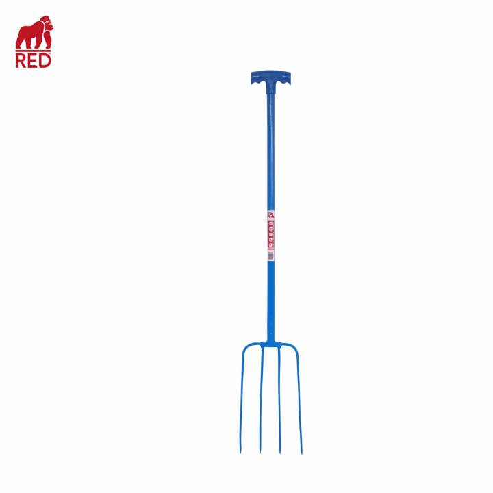 RED GORILLA 4 PRONG MANURE FORK BLUE