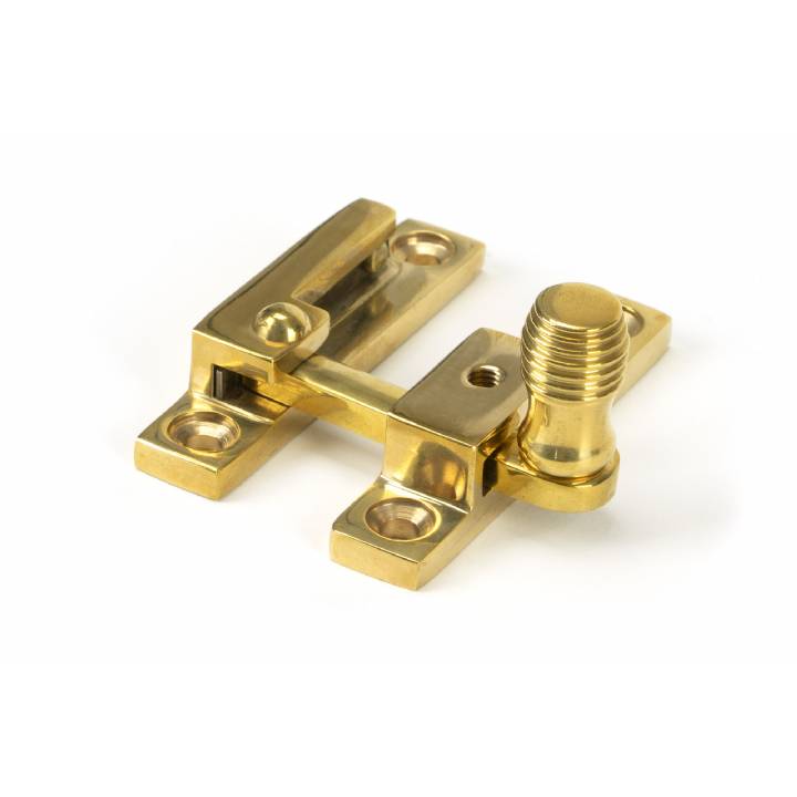 Polished Brass Beehive Quadrant Fastener - Narrow