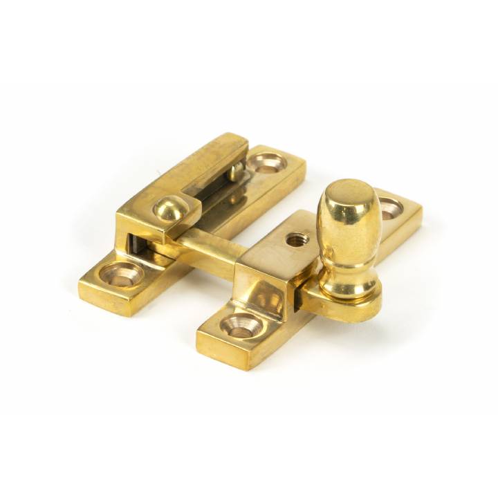 Polished Brass Mushroom Quadrant Fastener - Narrow