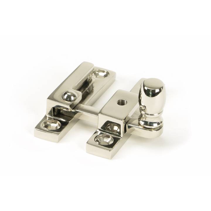 Polished Nickel Mushroom Quadrant Fastener - Narrow