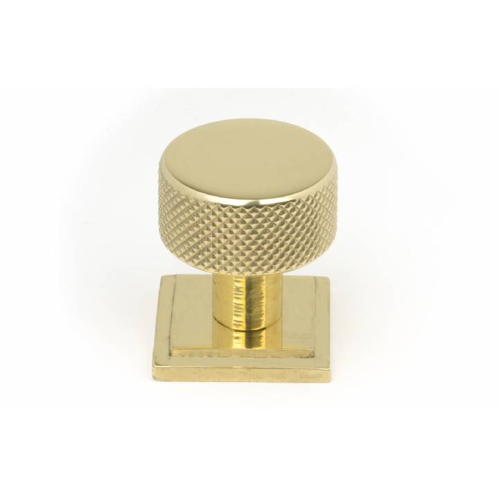 Polished Brass Brompton Cabinet Knob - 25mm (Square)