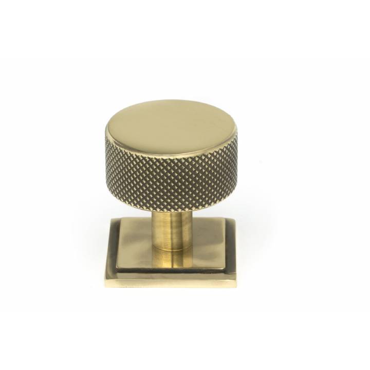 Aged Brass Brompton Cabinet Knob - 32mm (Square)