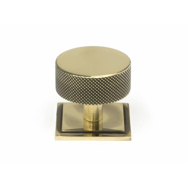 Aged Brass Brompton Cabinet Knob - 38mm (Square)