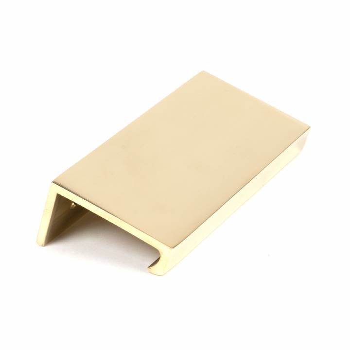 Polished Brass 100mm Plain Edge Pull