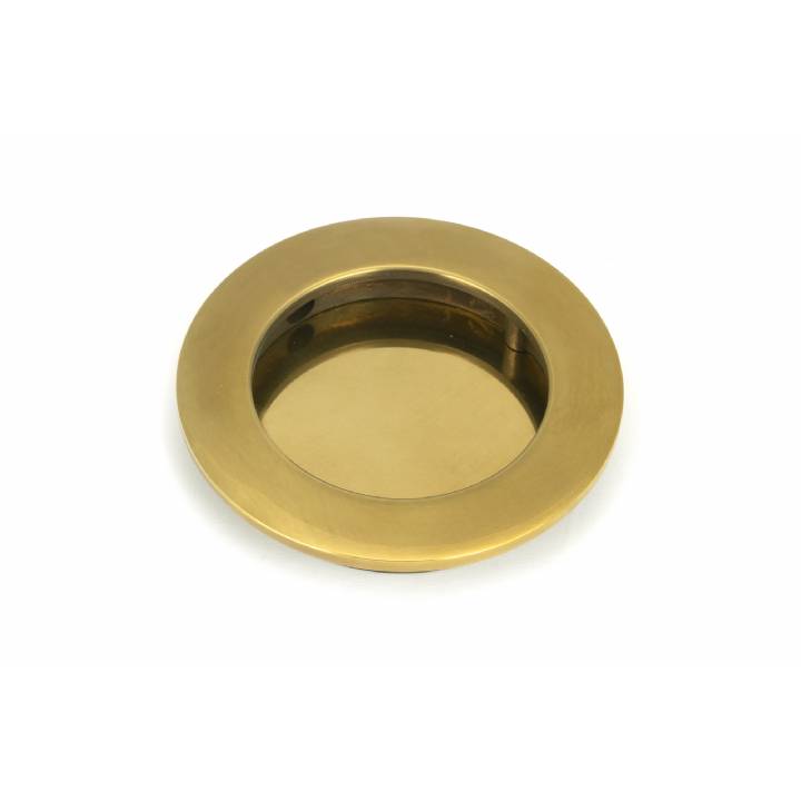 Aged Brass 75mm Plain Round Pull