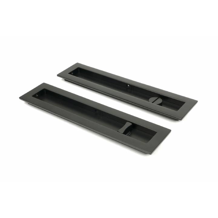 Aged Bronze 250mm Plain Rectangular Pull - Privacy Set