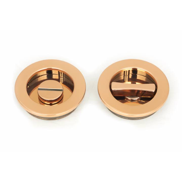 Polished Bronze 60mm Plain Round Pull - Privacy Set
