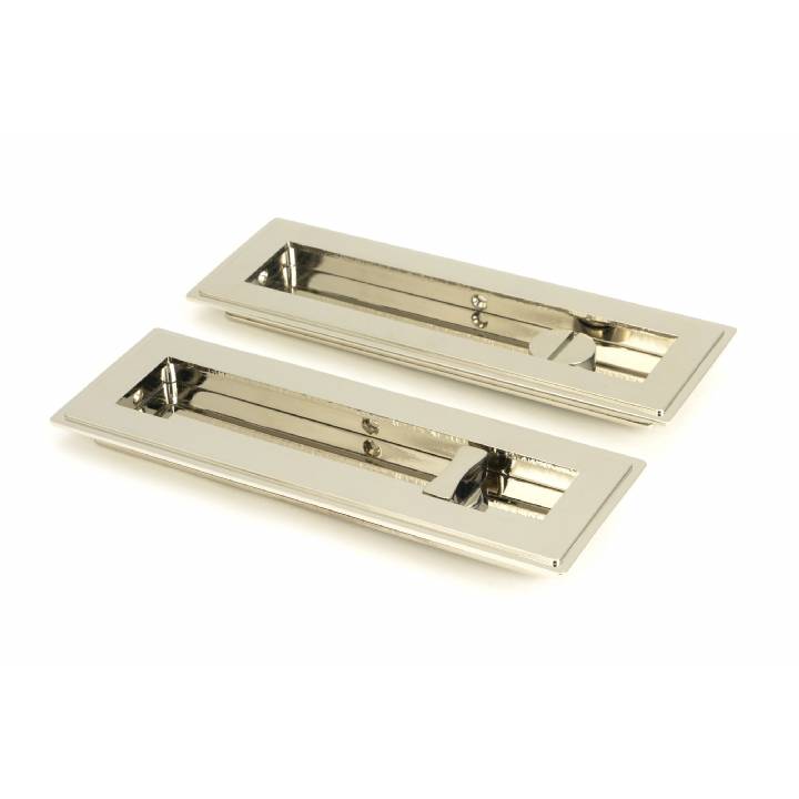 Polished Nickel 175mm Art Deco Rectangular Pull -Privacy Set