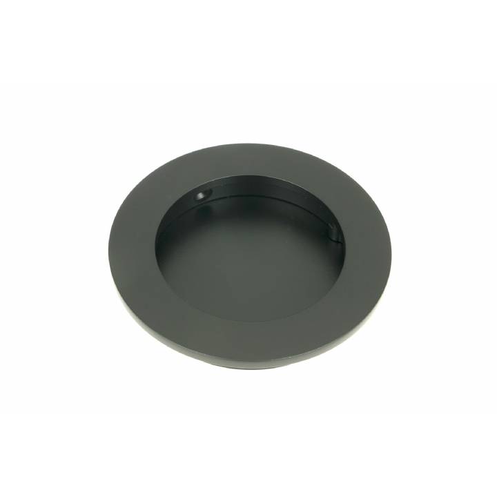 Matt Black 75mm Plain Round Pull