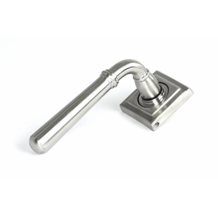 Satin Marine SS (316) Newbury Lever on Rose Set (Square) - Unsprung