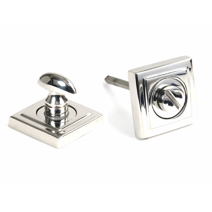 Polished Marine SS (316) Round Thumbturn Set (Square)