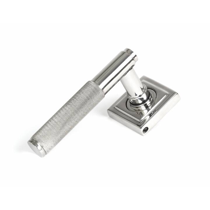 Satin Marine SS (316) Brompton Lever on Rose Set (Square) - Unsprung