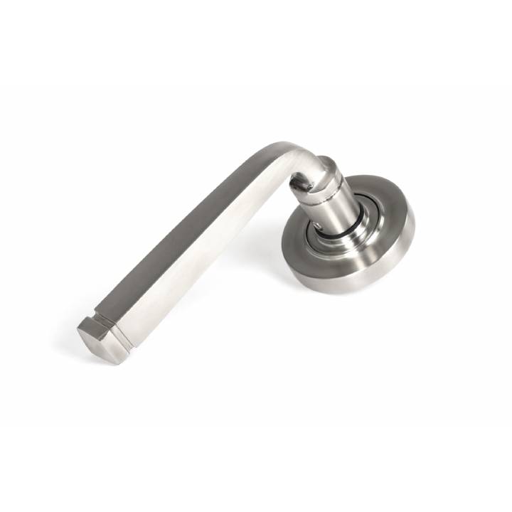 Satin Marine SS (316) Avon Round Lever on Rose Set (Plain) - Unsprung