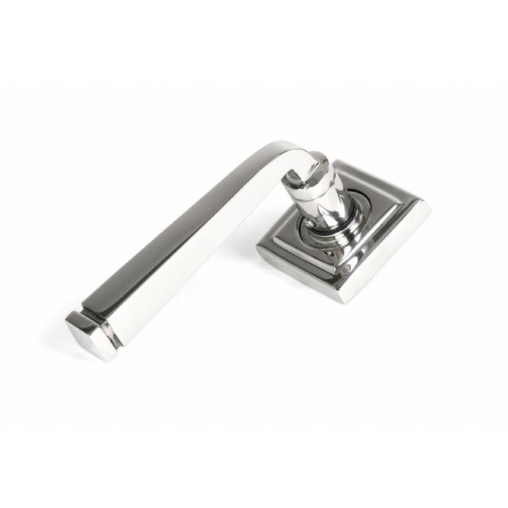 Polished Marine SS (316) Avon Round Lever on Rose Set (Square) - Unsprung