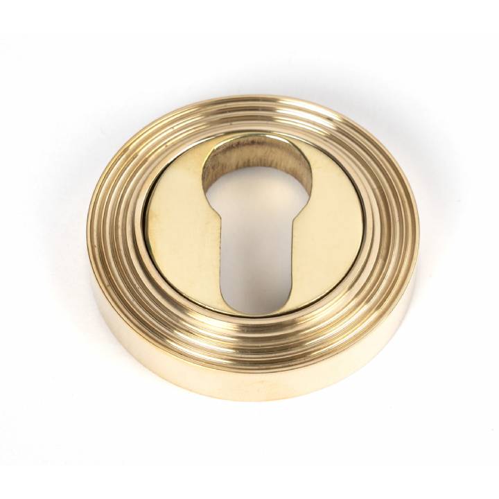 Polished Brass Round Euro Escutcheon (Beehive)