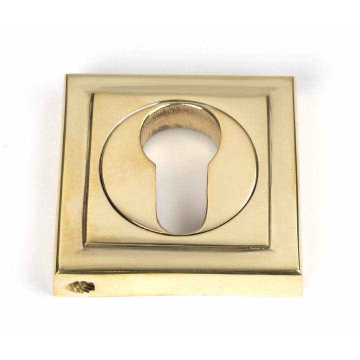 Polished Brass Round Euro Escutcheon (Square)