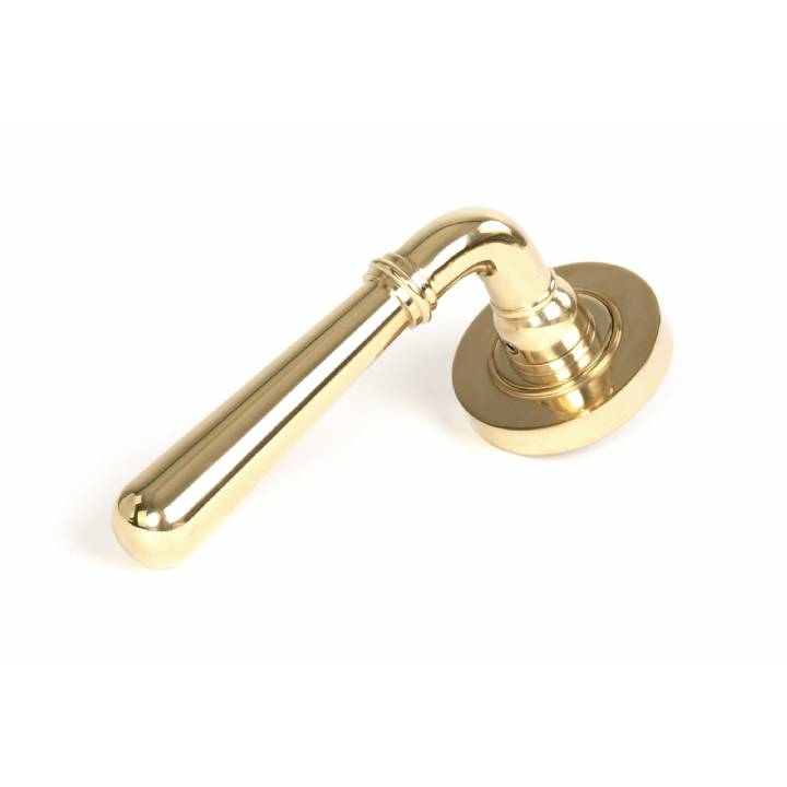 Polished Brass Newbury Lever on Rose Set (Plain)