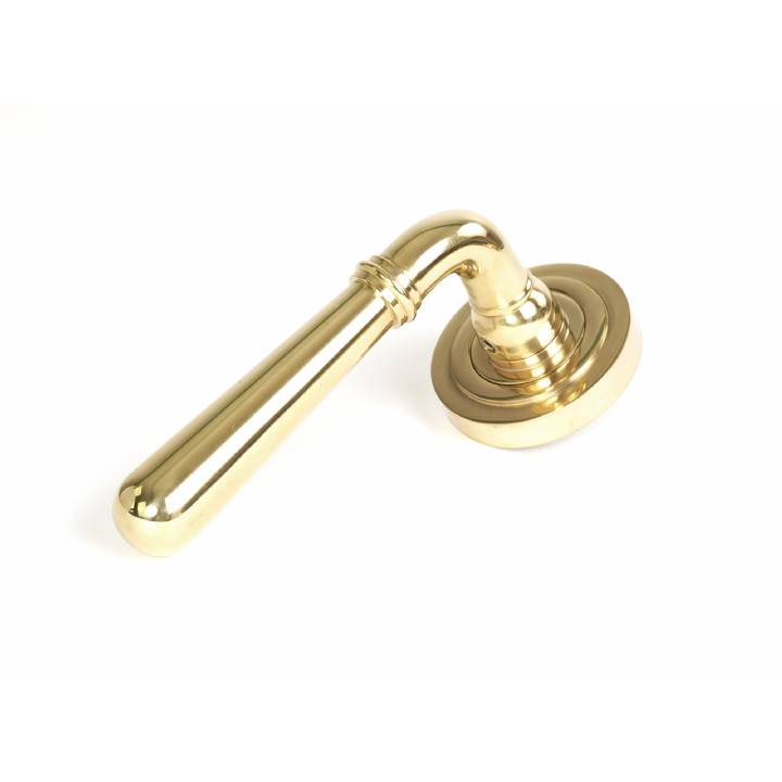 Polished Brass Newbury Lever on Rose Set (Art Deco)