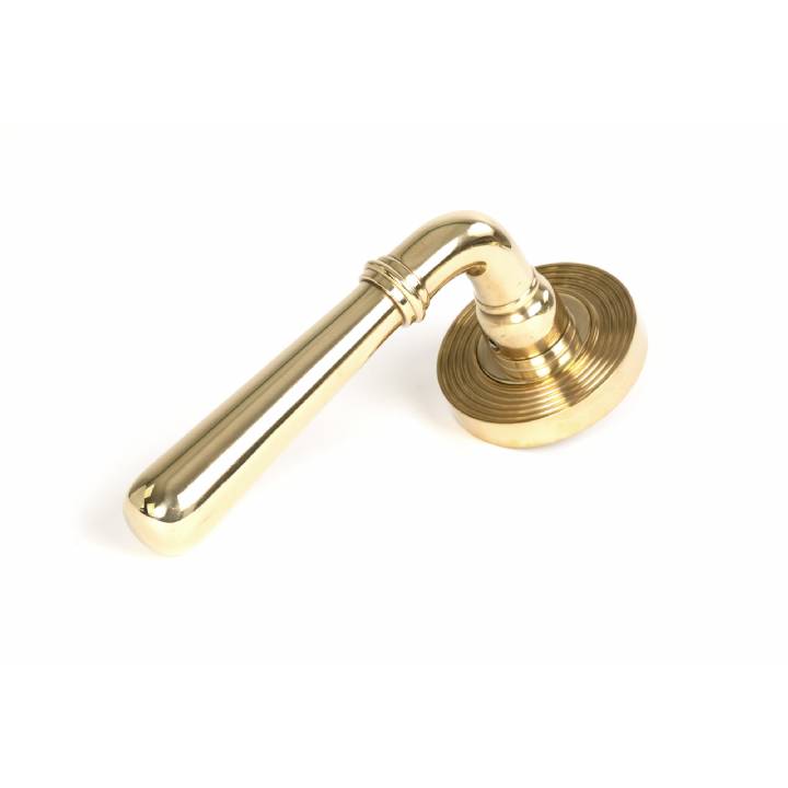 Polished Brass Newbury Lever on Rose Set (Beehive) - Unsprung