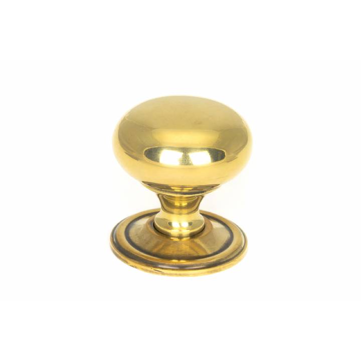 Aged Brass Mushroom Cabinet Knob 38mm